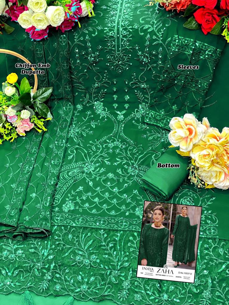 Inaya Vol 2 By Zaha Heavy Georgette Pakistani Suits Wholesale Price In Surat